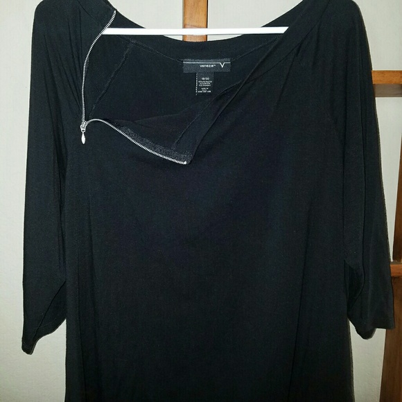 Venezia 3/4 Sleeve Blouse Zipper accent. - Picture 3 of 5